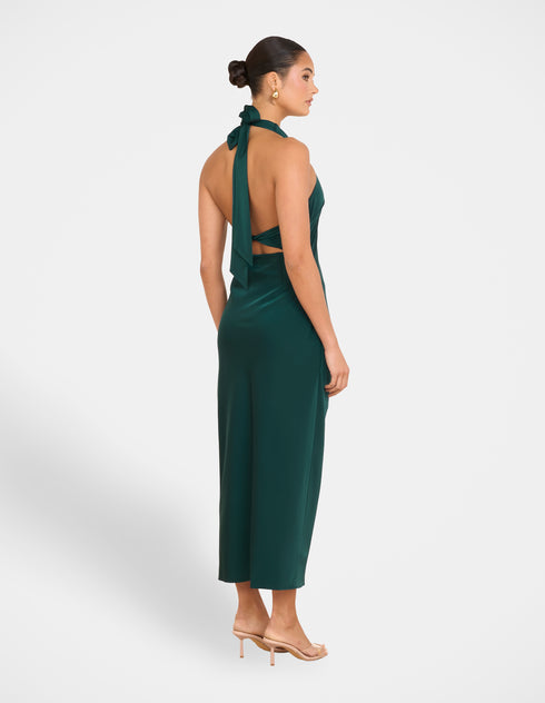 Niala Halter Satin Maxi Dress